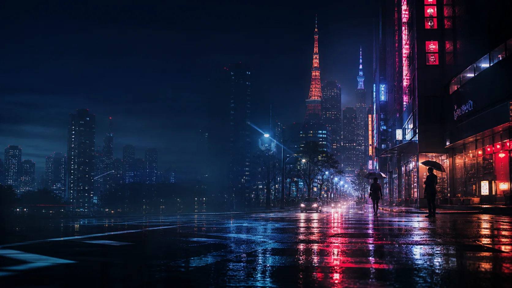 雨夜来信影视画面:日韩都市夜景